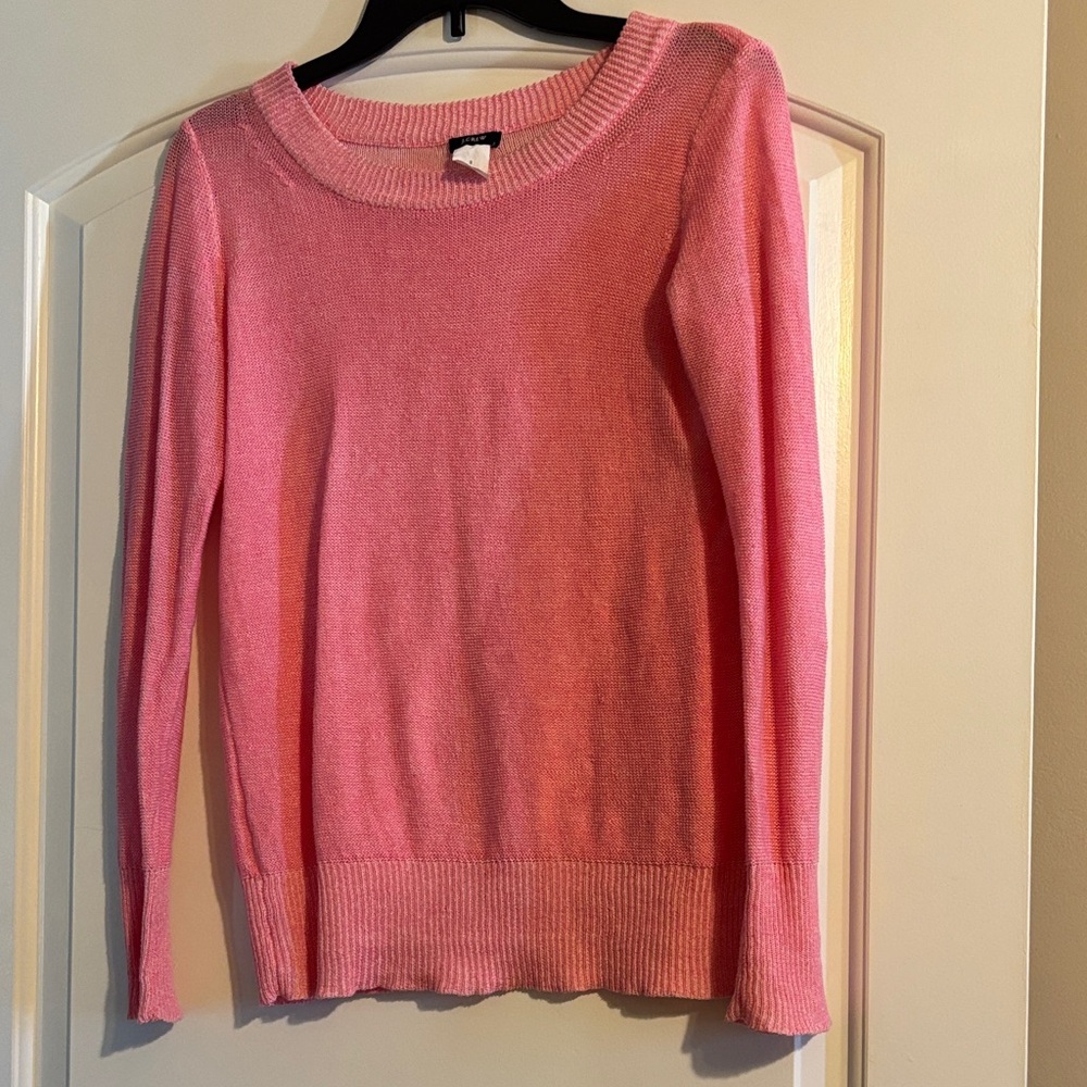 J. Crew Vibrant Pink Crew Neck Sweater